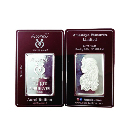 Aurel  50 Grams Silver Bar With 999 Purity